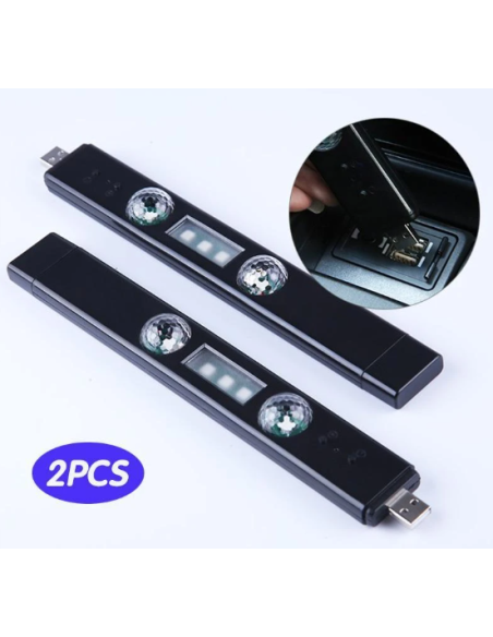 Luci LED RGB per interni auto senza fili, ricaricabili USB – Kit 2 pezzi Rover