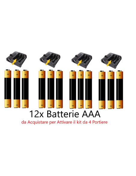 Batterie Mini Stilo per kit da 4 Porte