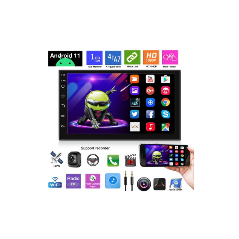 Stereo 7" Android 11 autoradio 2din aux hd bluetooth fm GPS WIFI Touch screen