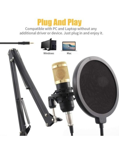 kit Microfono a condensatore professionale per Live streaming studio computer PC