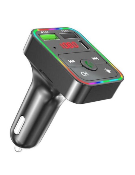 Kit Vivavoce bluetooth FM MP3 USB per Auto smartphone caricabatterie CAR F2