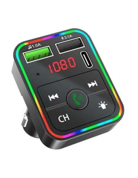 Kit Vivavoce bluetooth FM MP3 USB per Auto smartphone caricabatterie CAR F2