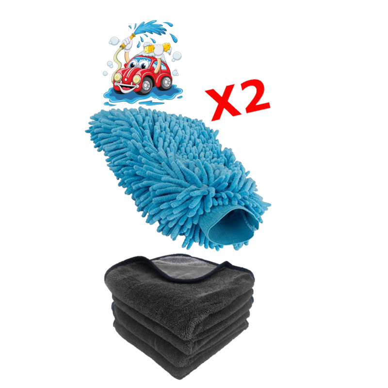 2x kit lavaggio Auto panni lavaggio ed...