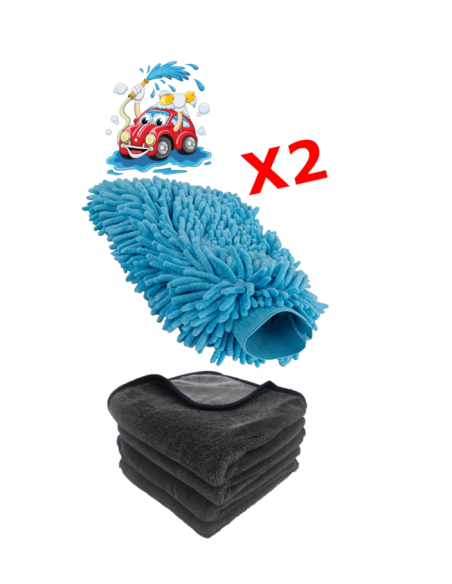 2x kit lavaggio Auto panni lavaggio ed asciugatura Fiat