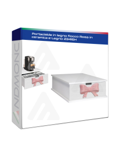 Portacialde in legno fiocco Rosa in ceramica e Legno 23416H