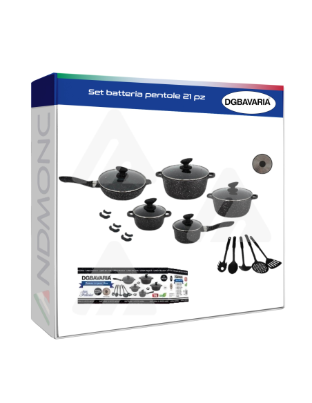 Set batteria pentole 21 pz DGBAVARIA nera