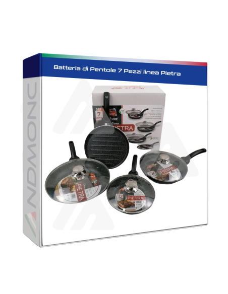 Batteria di Pentole 7 Pezzi linea Pietra