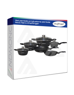 Set pentole a induzione pentole liscio Nero Cheffinger