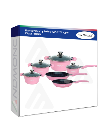 Batteria in pietra Cheffinger 10pz Rosa