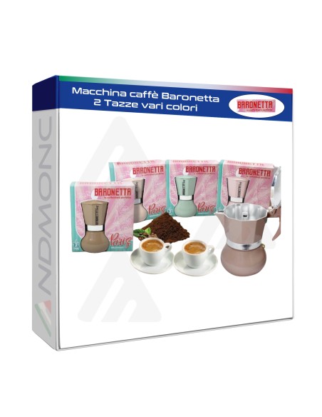 Macchina caffè Baronetta 2 Tazze vari colori