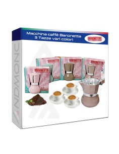 Macchina caffè Baronetta 3 Tazze vari colori