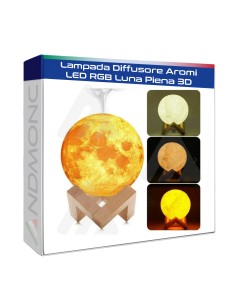 Lampada Diffusore Aromi LED RGB Luna Piena 3D