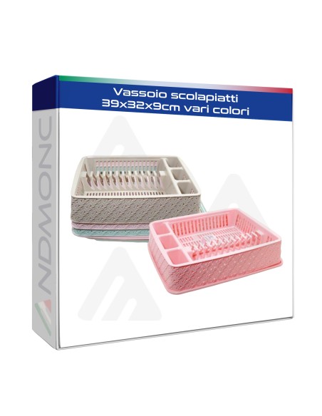 Vassoio scolapiatti 39x32x9cm vari colori