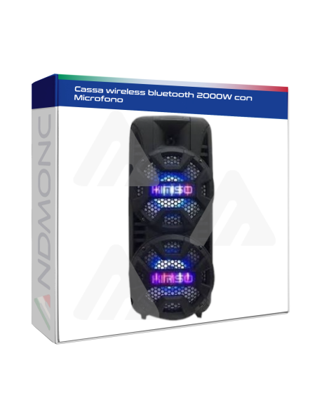 Cassa wireless bluetooth 2000W con microfono