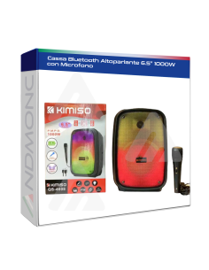 Cassa Bluetooth Altoparlante 6.5” 1000W con Microfono