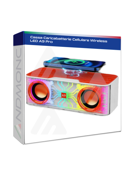 Cassa Caricabatterie Cellulare Wireless LED A9 Pro