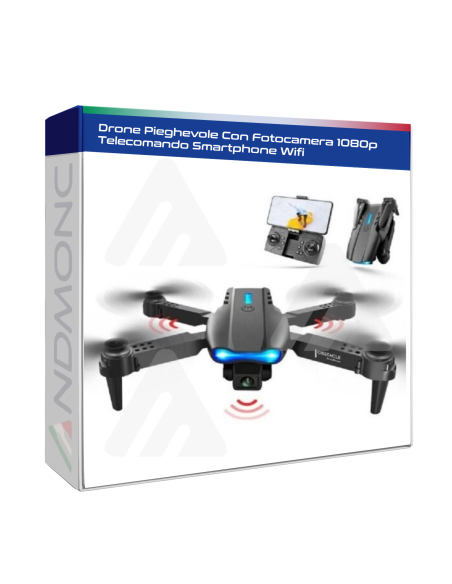 Drone Pieghevole Con Fotocamera 1080p Telecomando Smartphone Wifi