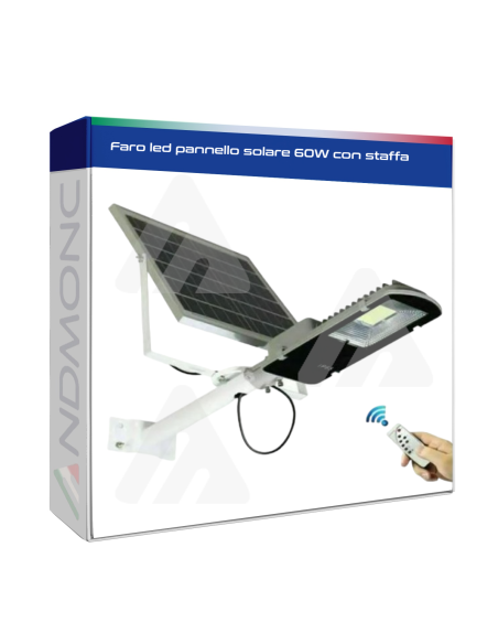 Faro led pannello solare 60W con staffa
