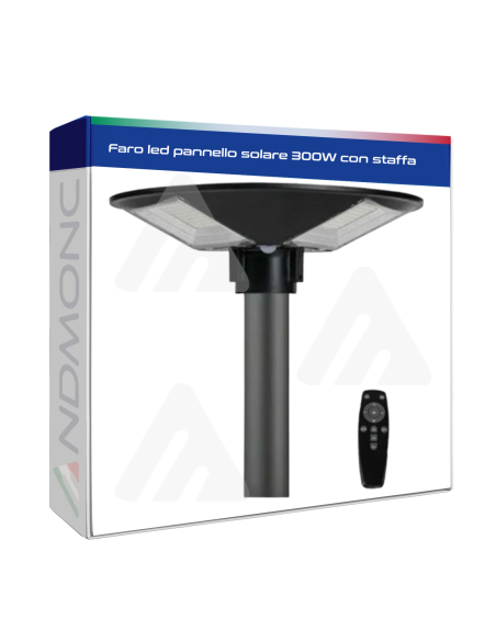 Faro led pannello solare 300W con staffa