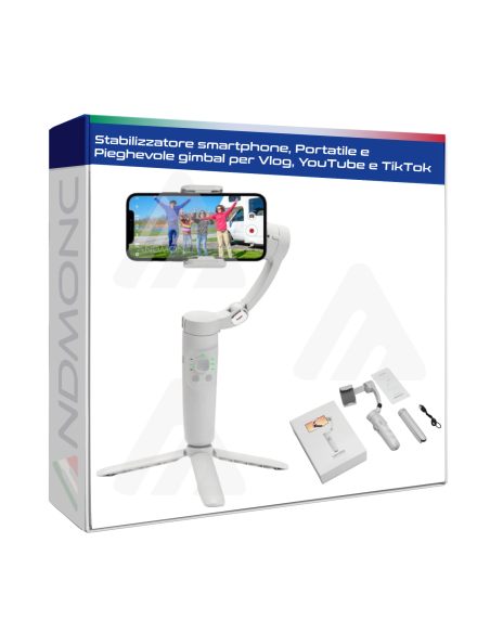 Stabilizzatore smartphone, Portatile e Pieghevole gimbal per Vlog, YouTube e TikTok