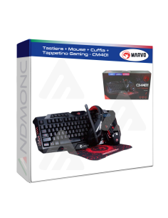 MARVO Tastiera + Mouse + Cuffia + Tappetino Gaming - CM401