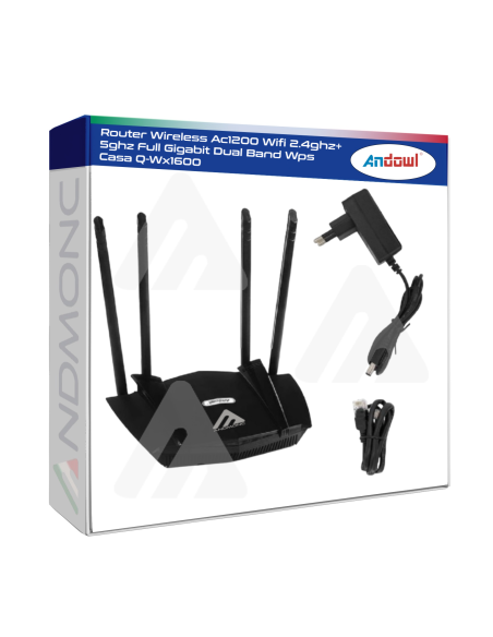 Router Wireless Ac1200 Wifi 2.4ghz+5ghz Full Gigabit Dual Band Wps Casa Q-Wx1600