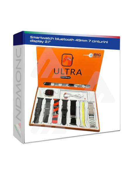 Smartwatch bluetooth 49mm 7 cinturini display 2.1"