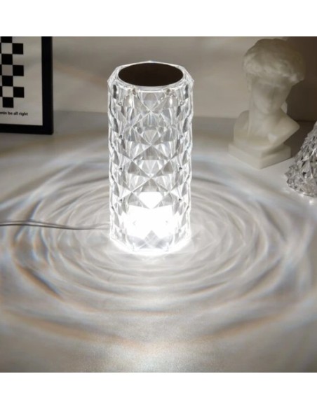 Lampada Tavolo diamantata ricaricabile USB effetto cristallo bar ristoranti