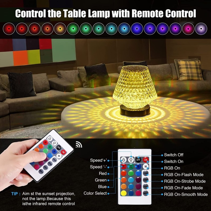 Lampada da tavolo rgb multicolore