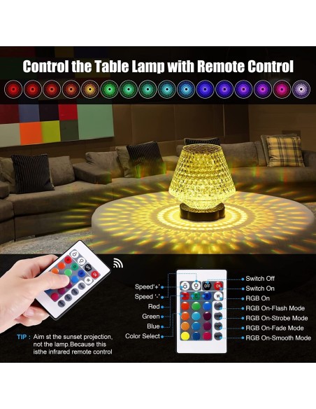 Lampada da tavolo rgb multicolore