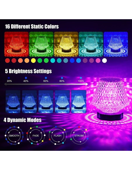 Lampada da tavolo rgb multicolore