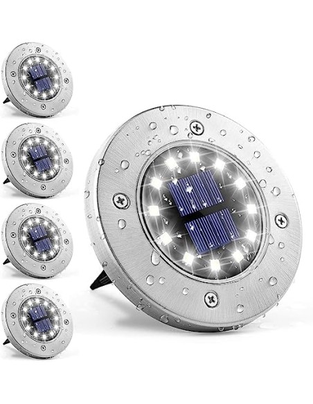 4pz faretti ricarica solare senza fili giardino