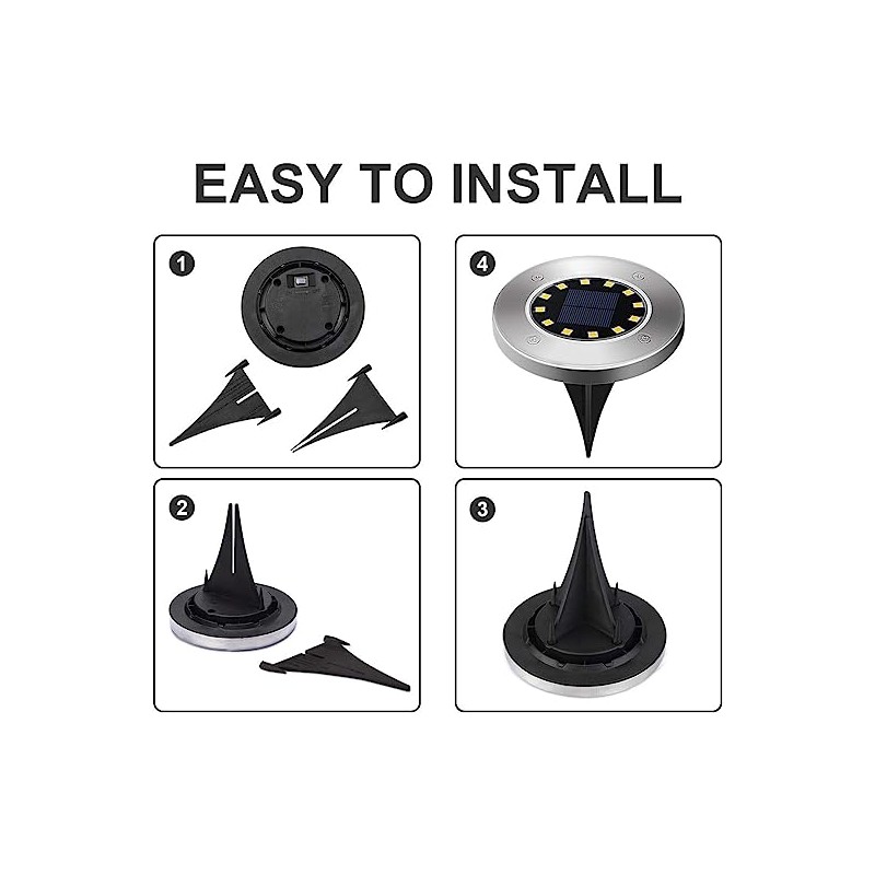 4pz faretti ricarica solare senza fili giardino