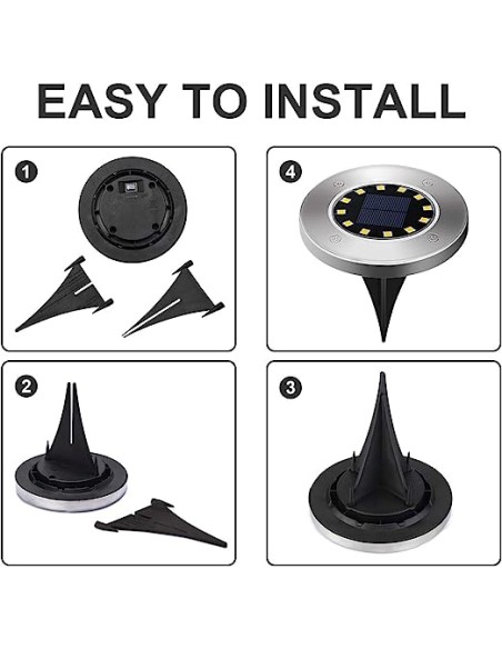 4pz faretti ricarica solare senza fili giardino