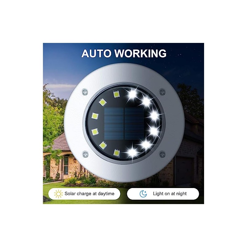 4pz faretti ricarica solare senza fili giardino