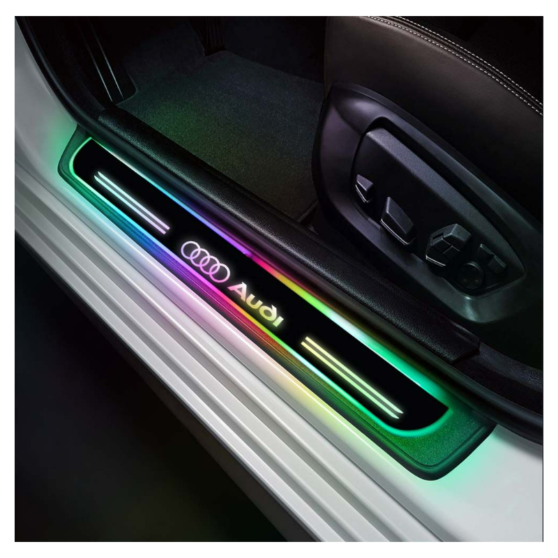 4pz anteriore e posteriore battitacco LED Audi RGB senza fili adesivo