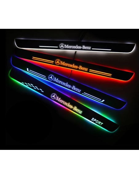 4pz anteriore e posteriore battitacco LED Mercedes-benz RGB senza fili adesivo