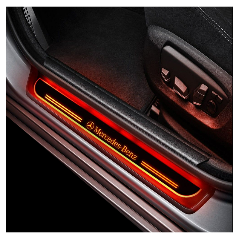 4pz anteriore e posteriore battitacco LED Mercedes-benz RGB senza fili adesivo