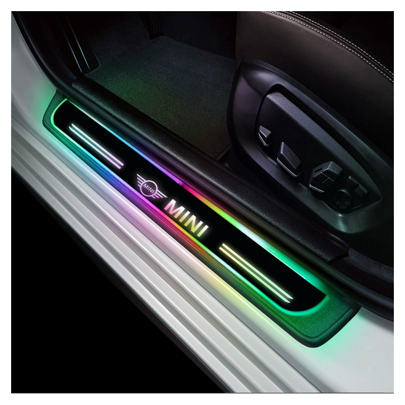4pz anteriore e posteriore battitacco LED Mini Cooper RGB senza fili adesivo