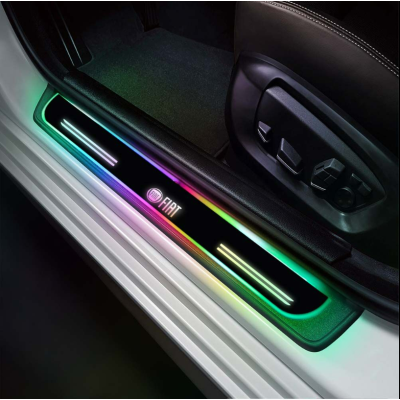 4pz anteriore e posteriore battitacco LED Fiat RGB senza fili adesivo