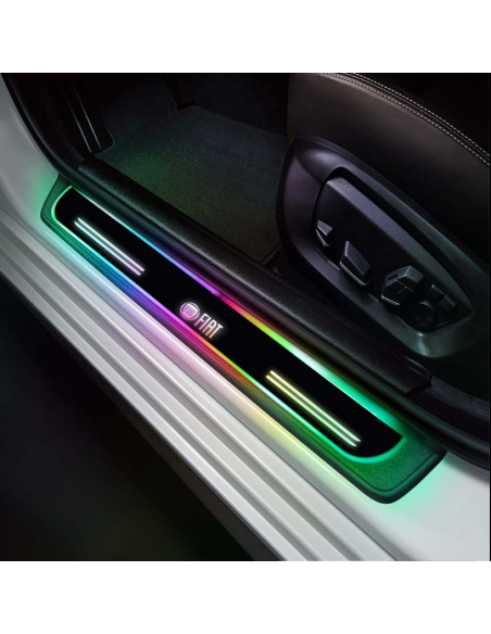 4pz anteriore e posteriore battitacco LED Fiat RGB senza fili adesivo