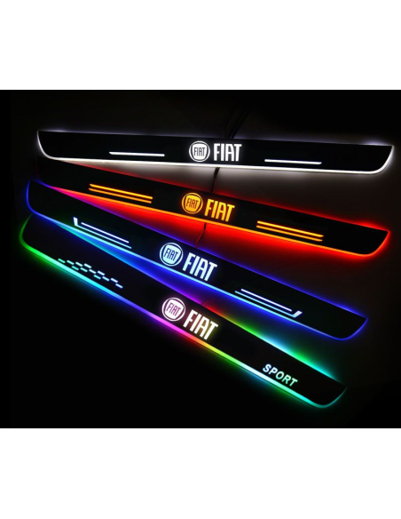 4pz anteriore e posteriore battitacco LED Fiat RGB senza fili adesivo
