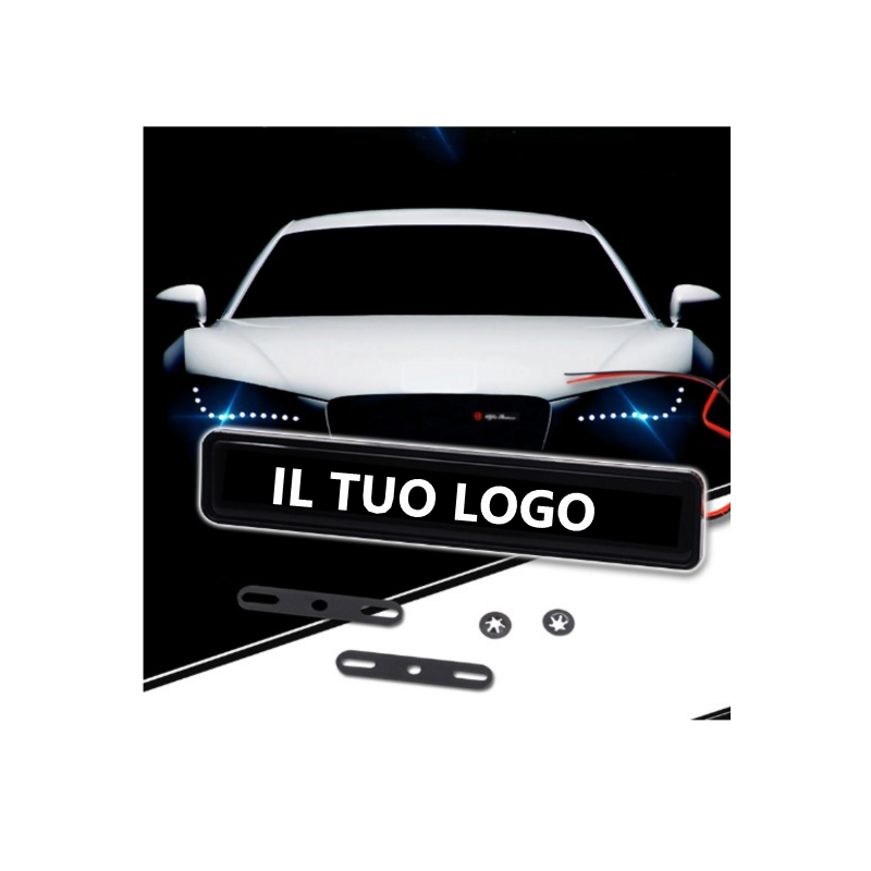 1x Distintivo con logo illuminato con emblema luminoso a LED per griglia anteriore