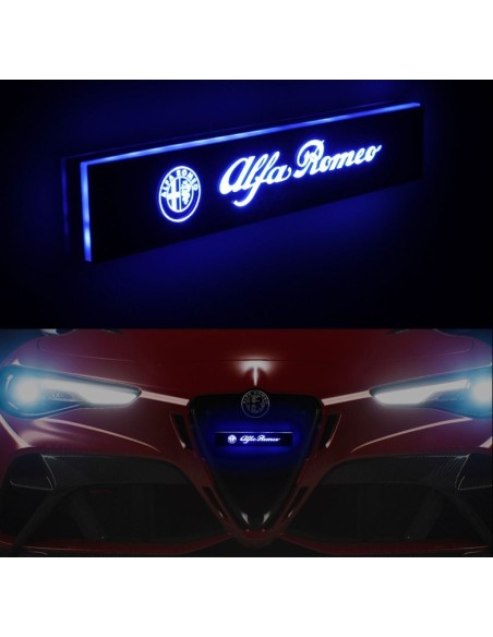 1x Distintivo con logo illuminato con emblema luminoso a LED per griglia anteriore