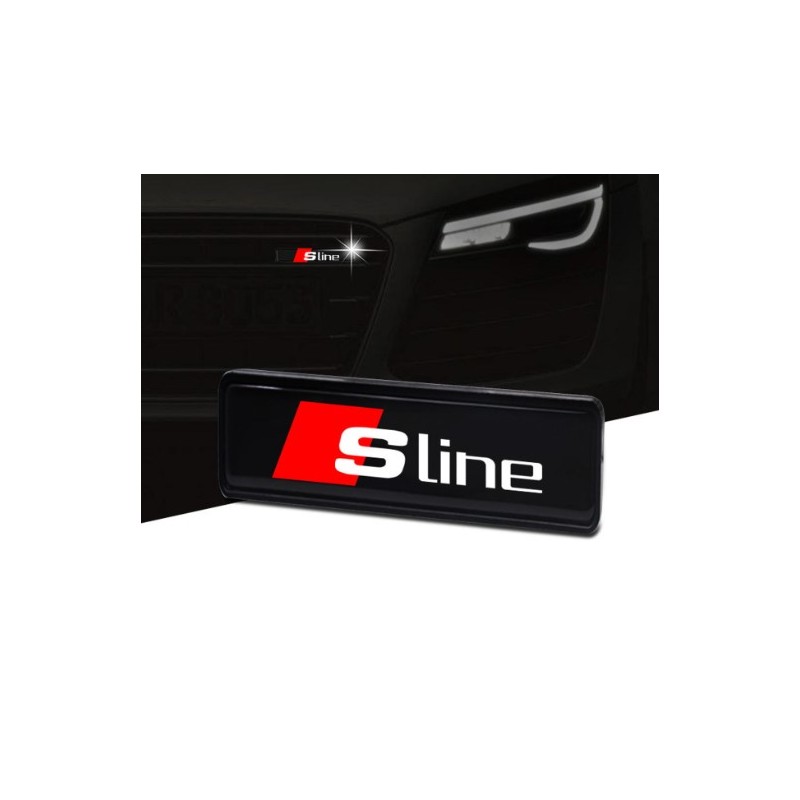 1x Distintivo con logo illuminato con emblema luminoso a LED per griglia anteriore S-line Audi