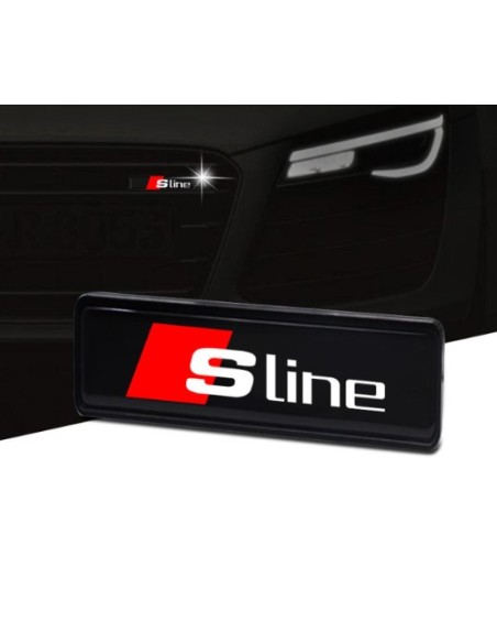 1x Distintivo con logo illuminato con emblema luminoso a LED per griglia anteriore S-line Audi