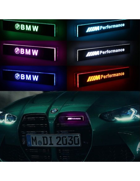 1x Distintivo con logo illuminato con emblema luminoso a LED per griglia anteriore M/// bmw
