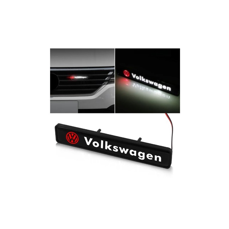 1x Distintivo con logo illuminato con emblema luminoso a LED per griglia anteriore Volkswagen