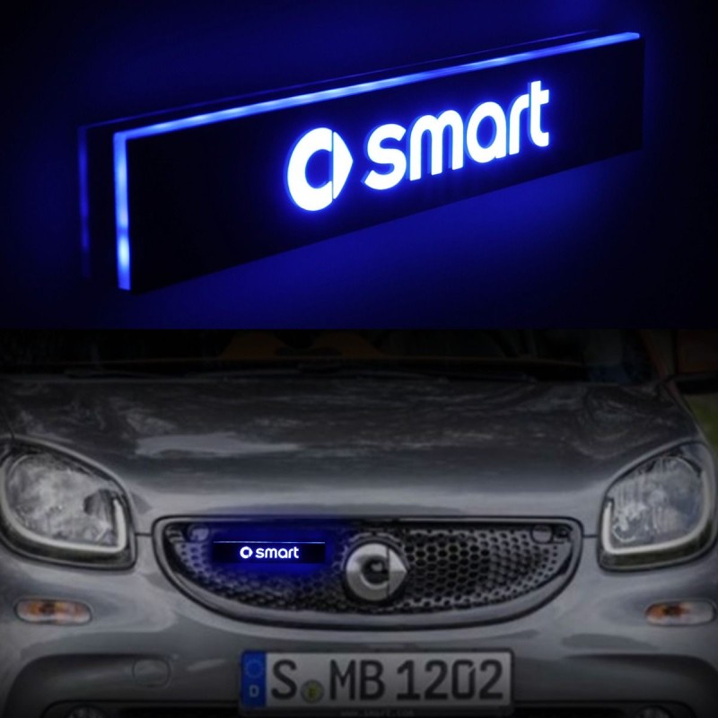 1x Distintivo con logo illuminato con emblema luminoso a LED per griglia anteriore Smart