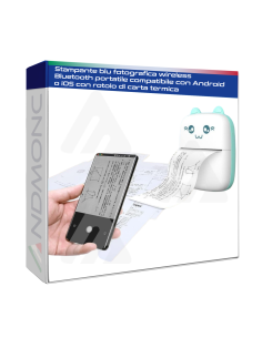 Stampante blu fotografica wireless Bluetooth portatile...